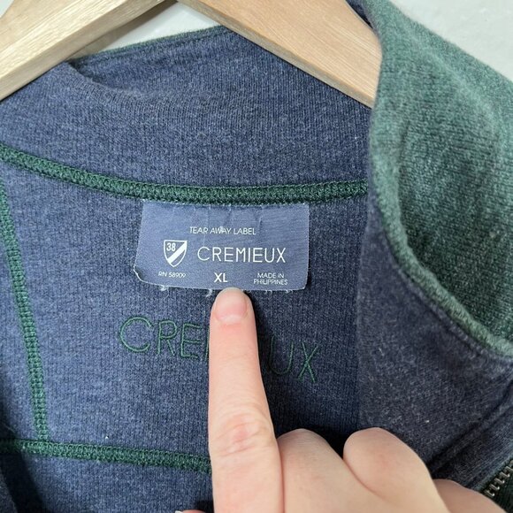 Cremieux Mens Green Retro Elbow patch 1/4 Zip Pullover Sweater XL - Picture 9 of 10